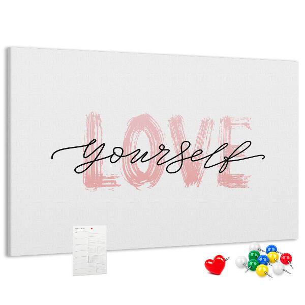 Tablero de anuncios Amor propio en colores pastel