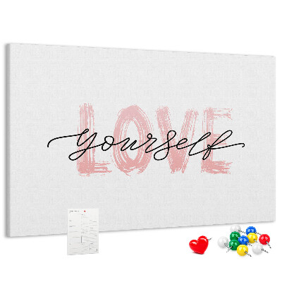Tablero de anuncios Amor propio en colores pastel