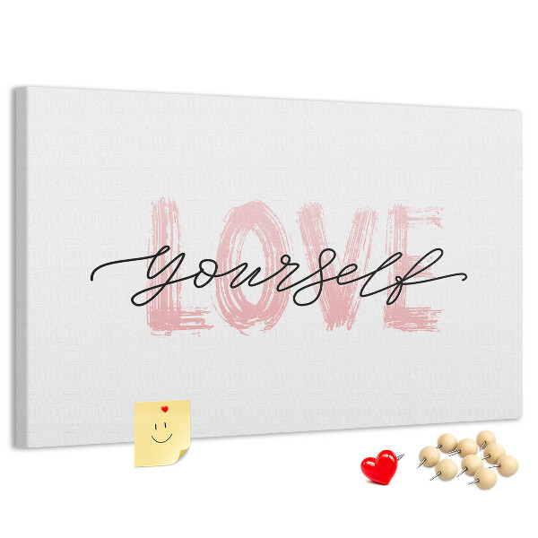 Tablero de anuncios Amor propio en colores pastel