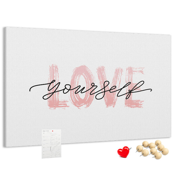 Tablero de anuncios Amor propio en colores pastel