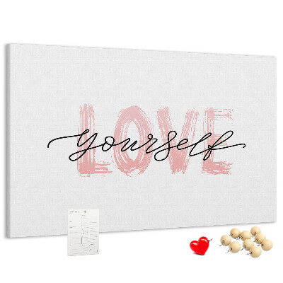 Tablero de anuncios Amor propio en colores pastel