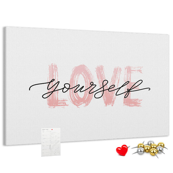 Tablero de anuncios Amor propio en colores pastel