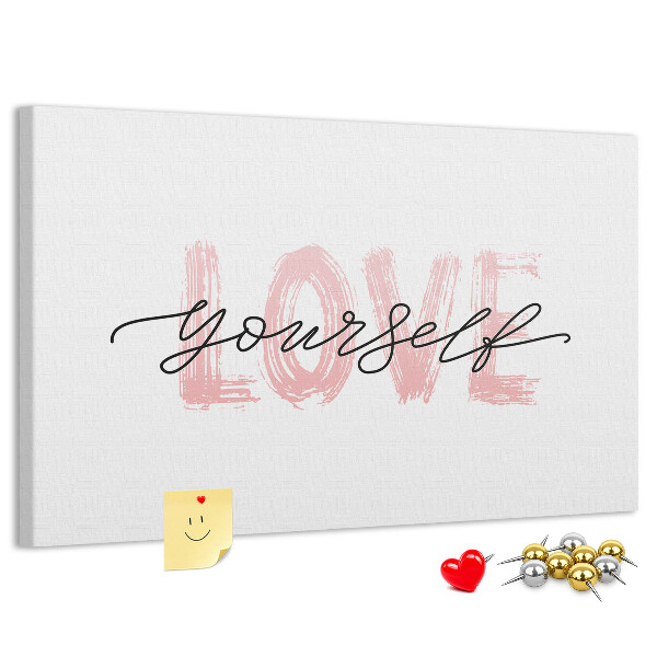 Tablero de anuncios Amor propio en colores pastel
