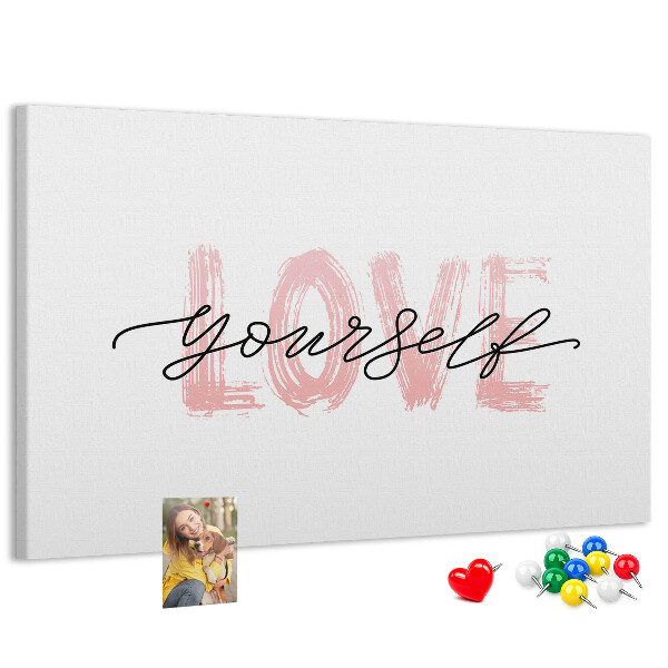 Tablero de anuncios Amor propio en colores pastel