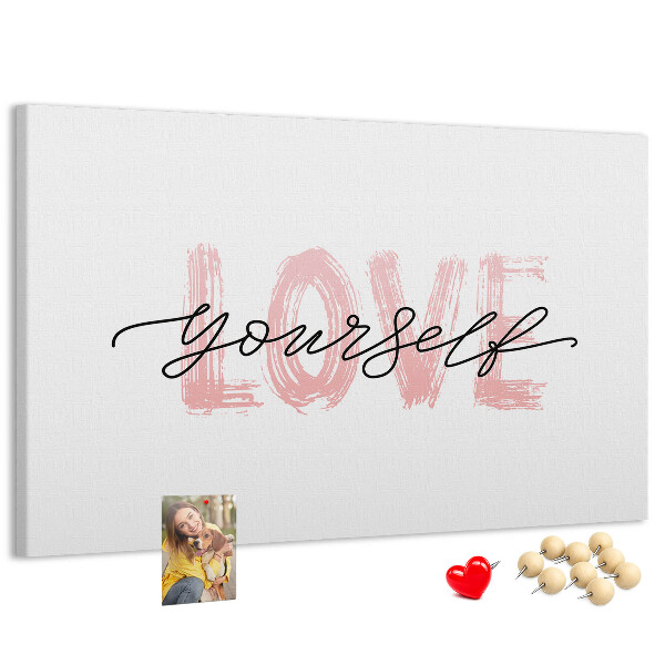Tablero de anuncios Amor propio en colores pastel