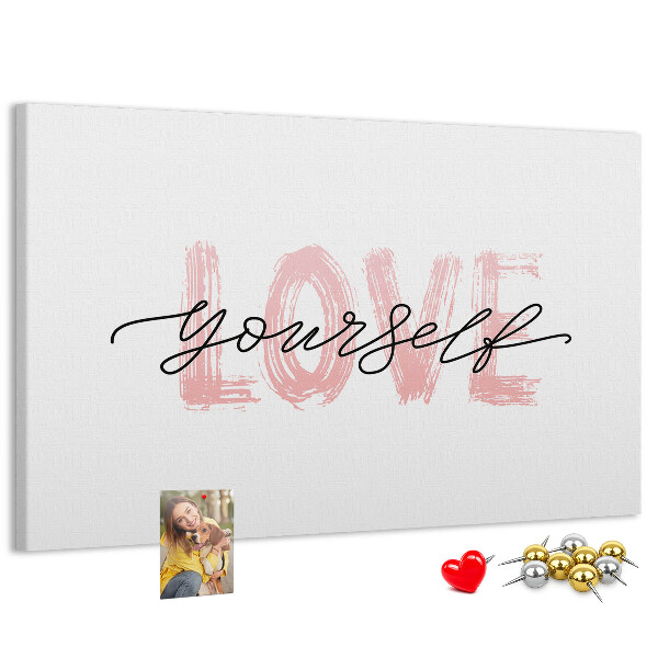 Tablero de anuncios Amor propio en colores pastel