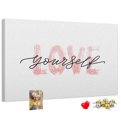 Tablero de anuncios Amor propio en colores pastel