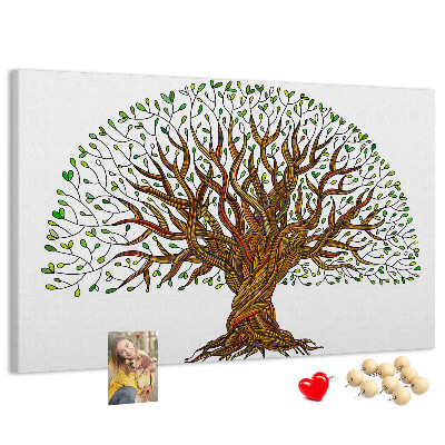 Pizarra de corcho Ramas de árbol entrelazadas con hojas