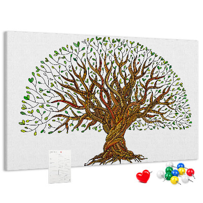Pizarra de corcho Ramas de árbol entrelazadas con hojas