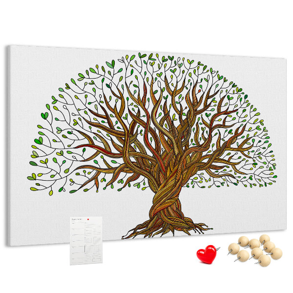 Pizarra de corcho Ramas de árbol entrelazadas con hojas