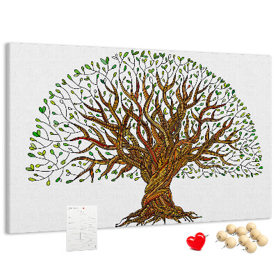 Pizarra de corcho Ramas de árbol entrelazadas con hojas