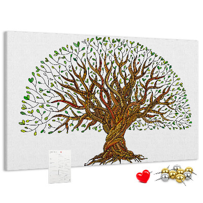 Pizarra de corcho Ramas de árbol entrelazadas con hojas