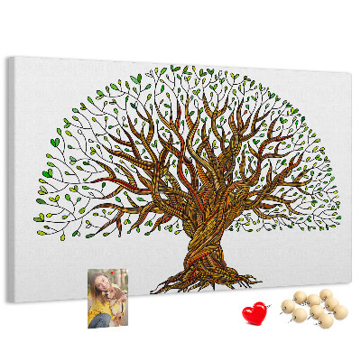Pizarra de corcho Ramas de árbol entrelazadas con hojas