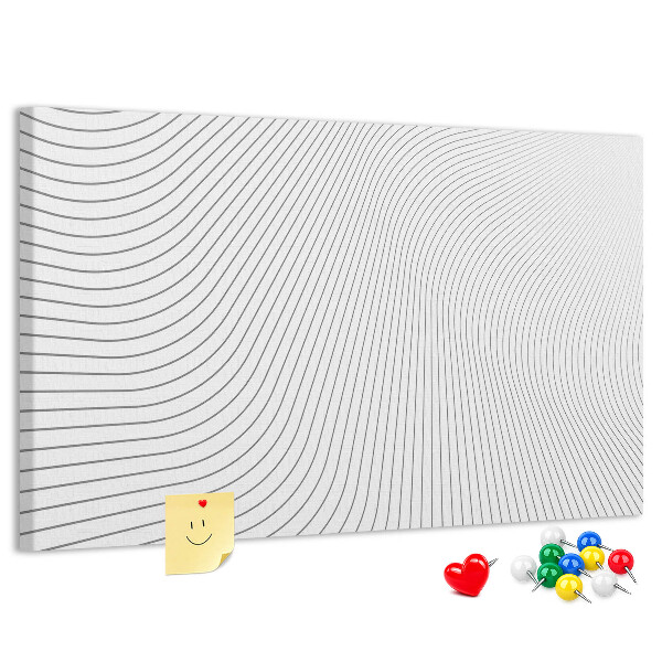 Tablero de anuncios con diseño de ondas de líneas minimalistas