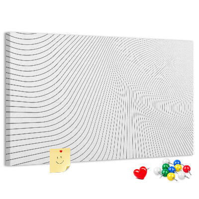 Tablero de anuncios con diseño de ondas de líneas minimalistas
