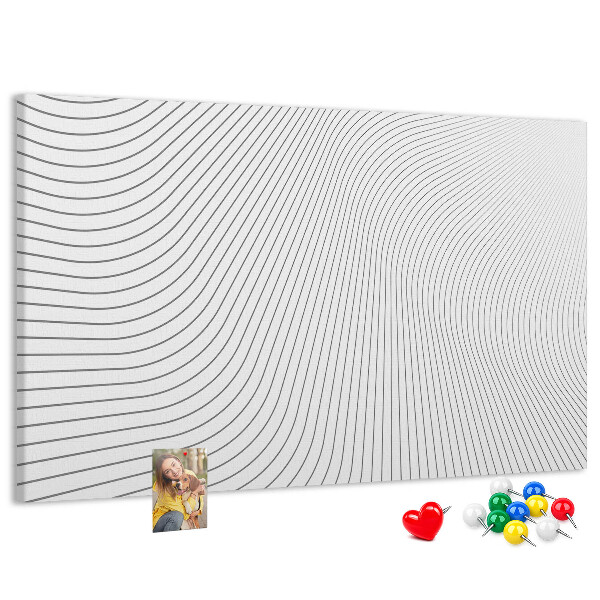 Tablero de anuncios con diseño de ondas de líneas minimalistas