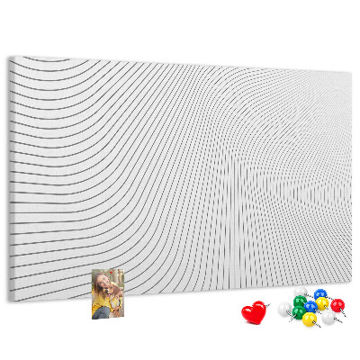 Tablero de anuncios con diseño de ondas de líneas minimalistas