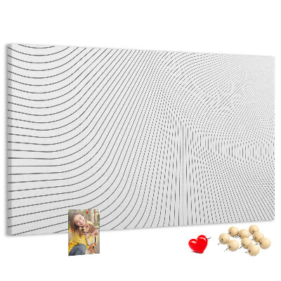 Tablero de anuncios con diseño de ondas de líneas minimalistas