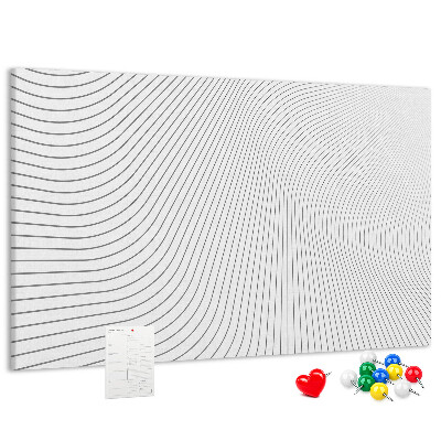 Tablero de anuncios con diseño de ondas de líneas minimalistas