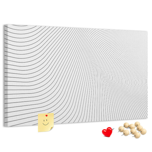 Tablero de anuncios con diseño de ondas de líneas minimalistas