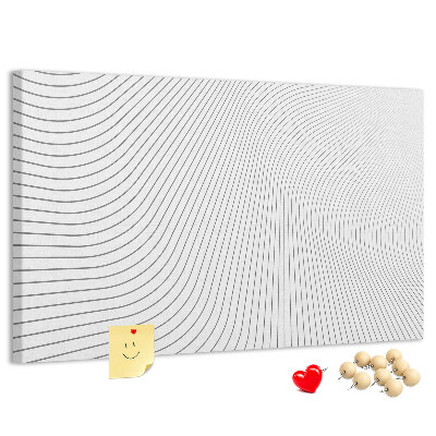 Tablero de anuncios con diseño de ondas de líneas minimalistas