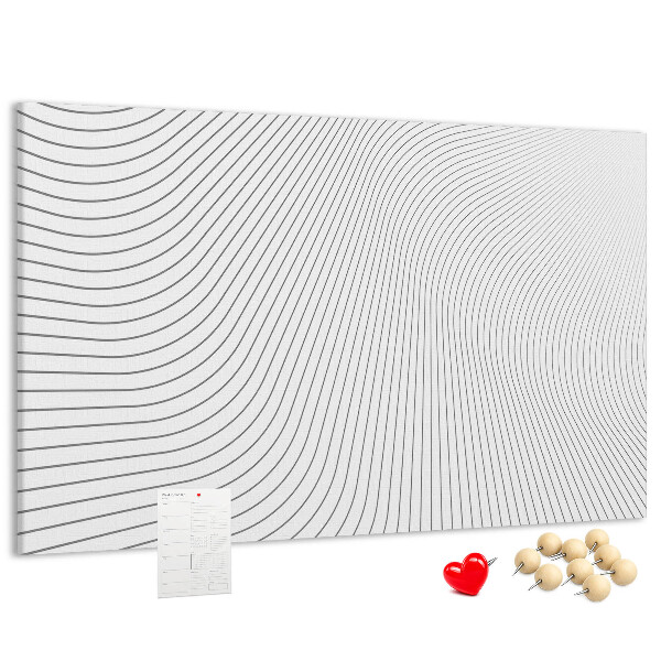 Tablero de anuncios con diseño de ondas de líneas minimalistas