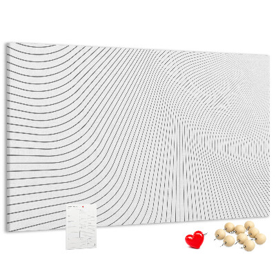 Tablero de anuncios con diseño de ondas de líneas minimalistas