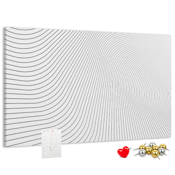 Tablero de anuncios con diseño de ondas de líneas minimalistas