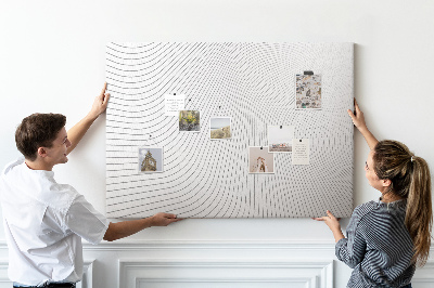 Tablero de anuncios con diseño de ondas de líneas minimalistas