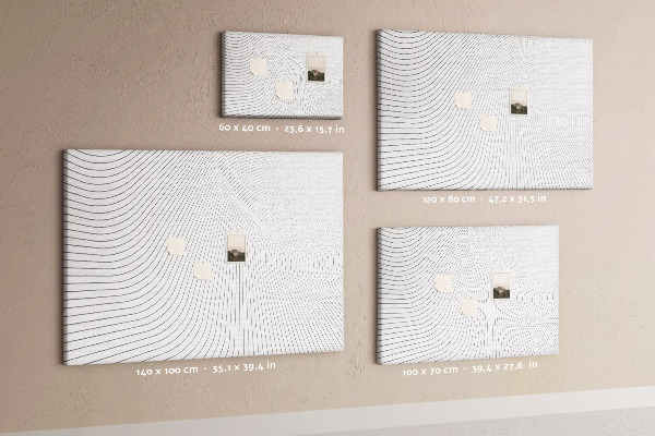 Tablero de anuncios con diseño de ondas de líneas minimalistas