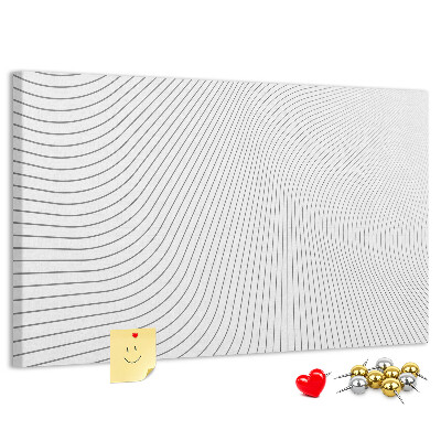 Tablero de anuncios con diseño de ondas de líneas minimalistas