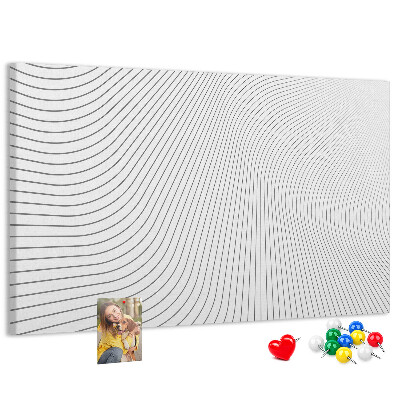 Tablero de anuncios con diseño de ondas de líneas minimalistas