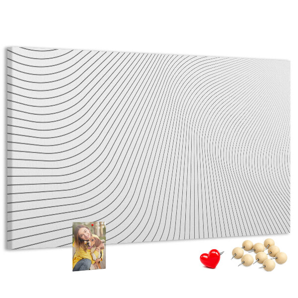 Tablero de anuncios con diseño de ondas de líneas minimalistas