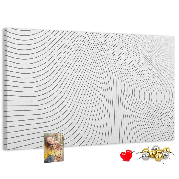 Tablero de anuncios con diseño de ondas de líneas minimalistas