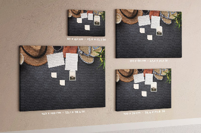 Tablero de anuncios con diseño de ambiente veraniego y accesorios de playa