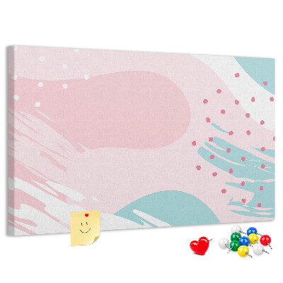 Tablero de corcho decorado Manchas abstractas en colores pastel