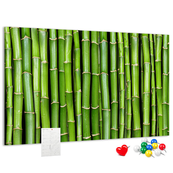 Pizarra de corcho Tallos de bambú verde en su disposición natural.