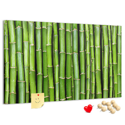 Pizarra de corcho Tallos de bambú verde en su disposición natural.