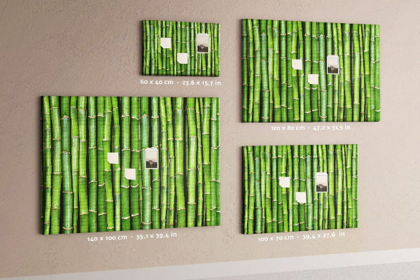 Pizarra de corcho Tallos de bambú verde en su disposición natural.
