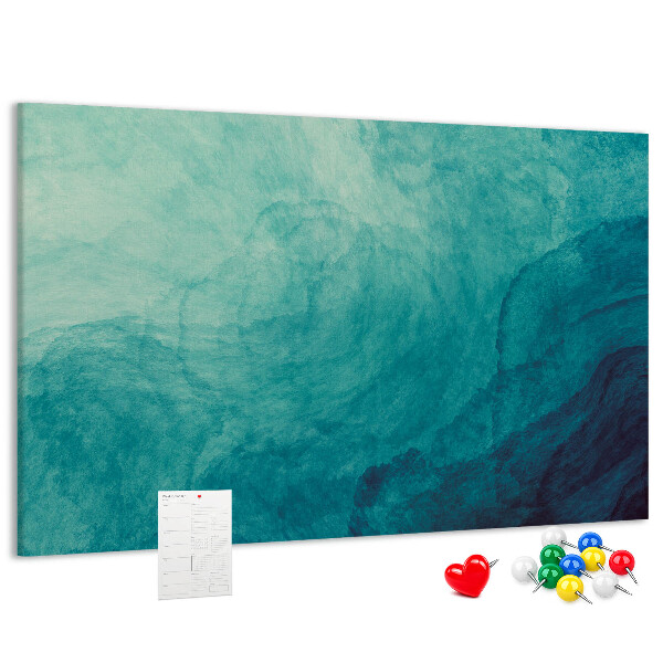 Tablero de anuncios olas azules en una composición apacible