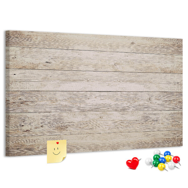 Tablero de corcho decorado en tonos rústicos claros
