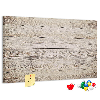 Tablero de corcho decorado Tablas rústicas en tonos claros