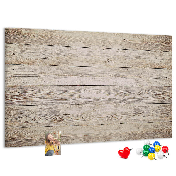 Tablero de corcho decorado en tonos rústicos claros