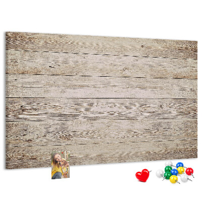 Tablero de corcho decorado en tonos rústicos claros