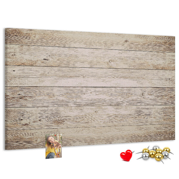 Tablero de corcho decorado en tonos rústicos claros