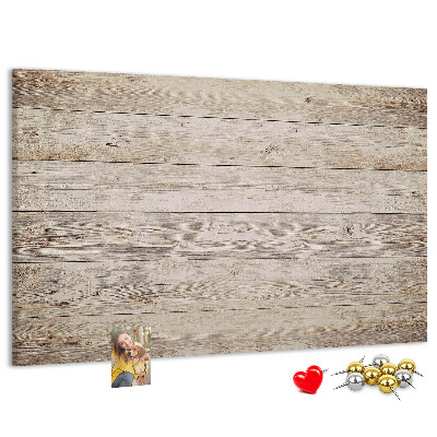 Tablero de corcho decorado en tonos rústicos claros
