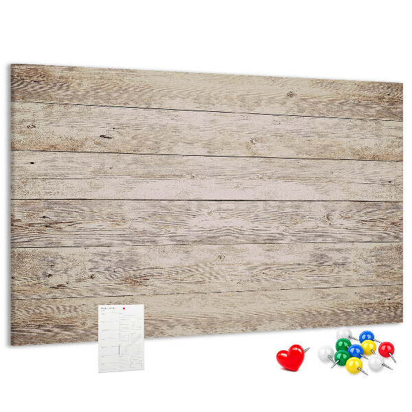 Tablero de corcho decorado en tonos rústicos claros