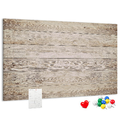 Tablero de corcho decorado en tonos rústicos claros