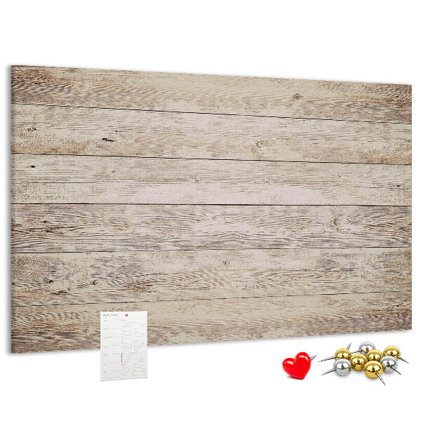 Tablero de corcho decorado en tonos rústicos claros
