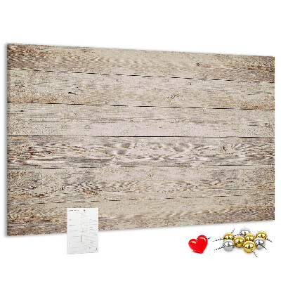 Tablero de corcho decorado en tonos rústicos claros